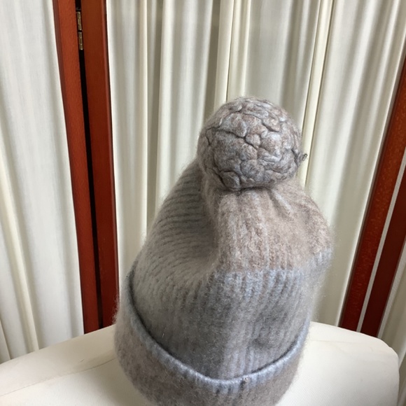 Child's 100% Cashmere Knit Hat with Pom Pom by Forte - Picture 3 of 8